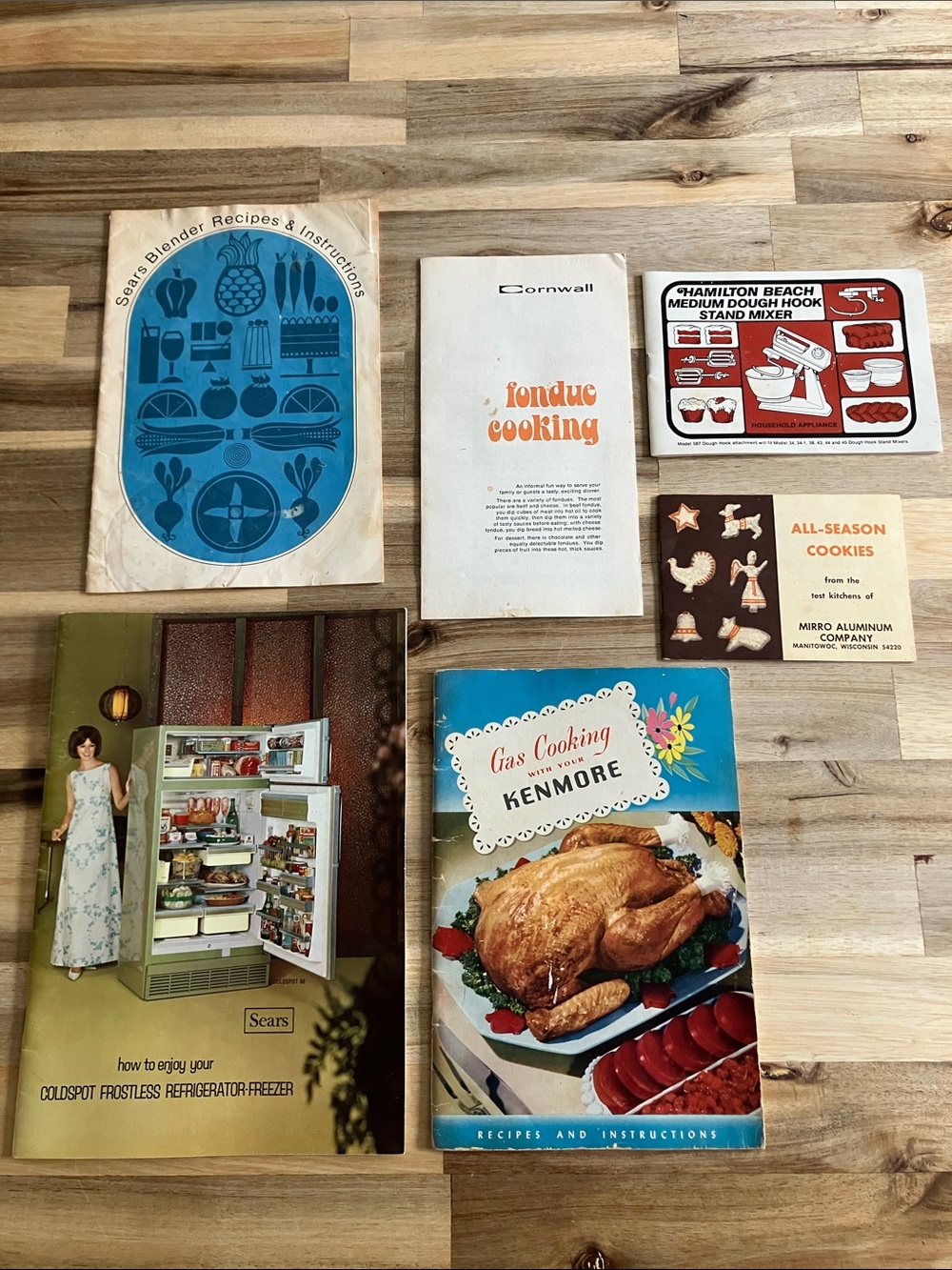 Bundle of Vintage Cookbooks from Manufacturers: Sears, Kenmore, Mirro Aluminum